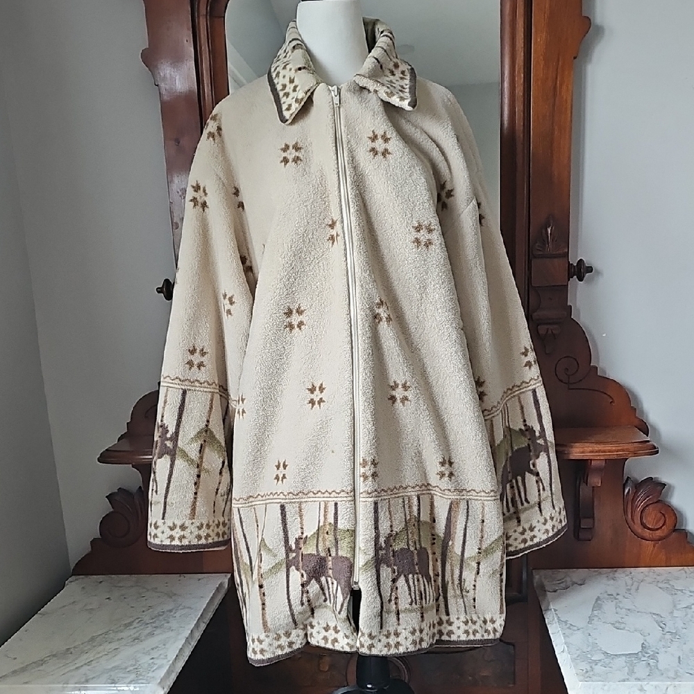 Women's Beige Patterned Coat